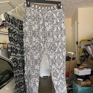 Abstract patterned flare pants